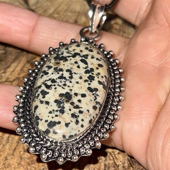 Dalmatian Jasper Pendant 2 7/8” - Picture 5 of 16